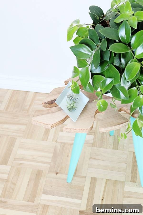 Tropical Leaf Side Table DIY Project 12 Tropical Leaf Side Table in a Room Setting