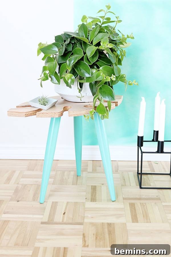 Tropical Leaf Side Table DIY Project 14 Different Angles of Tropical Leaf Side Table