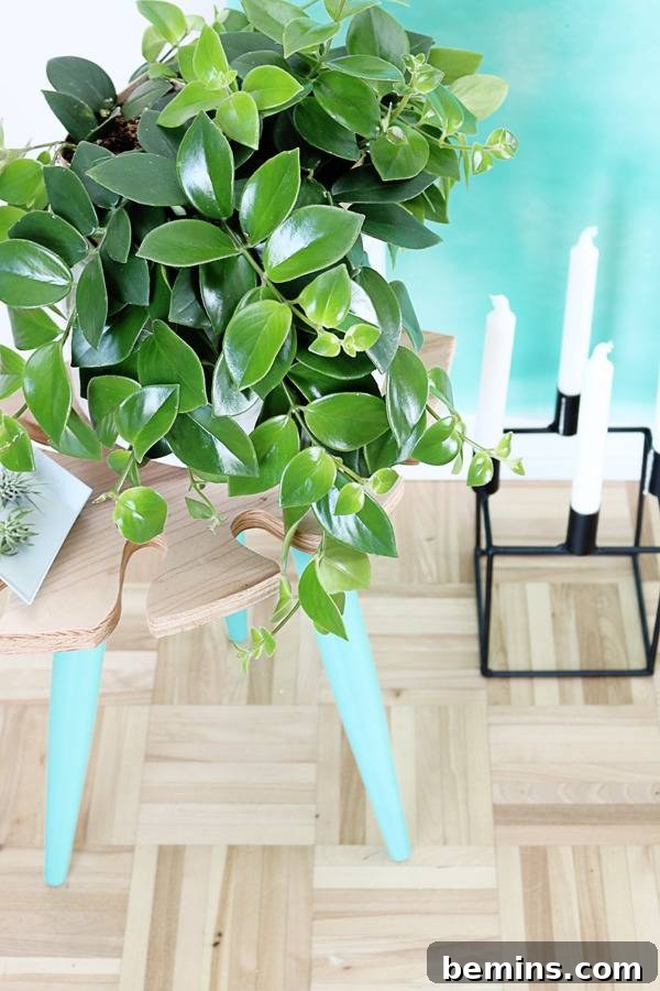 Tropical Leaf Side Table DIY Project 16 DIY Tropical Leaf Side Table Project Complete