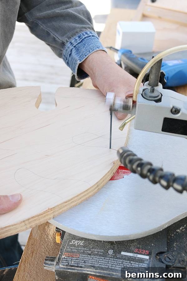 Tropical Leaf Side Table DIY Project 5 Cutting Out the Leaf Shape