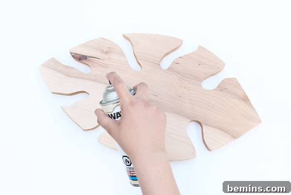 Tropical Leaf Side Table DIY Project 8 Spray Painting the Table Legs