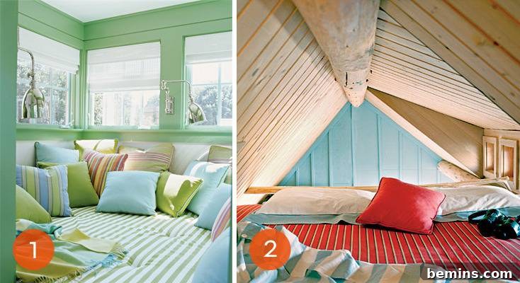 Mint Green Window Seat Reading Nook