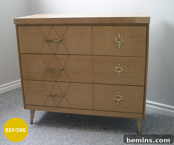 Top Painted Furniture Transformations: Editors' Picks 11 Wooden table with storage options before green paint job