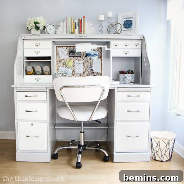 Top Painted Furniture Transformations: Editors' Picks 16 Roll-top desk after restoration