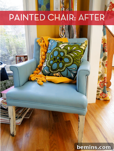 Top Painted Furniture Transformations: Editors' Picks 26 Chair after painted upholstery makeover