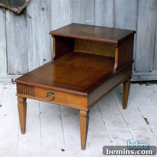 Top Painted Furniture Transformations: Editors' Picks 5 Side table before colorful makeover