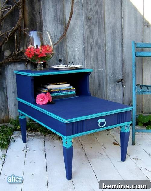 Top Painted Furniture Transformations: Editors' Picks 6 Side table after colorful makeover