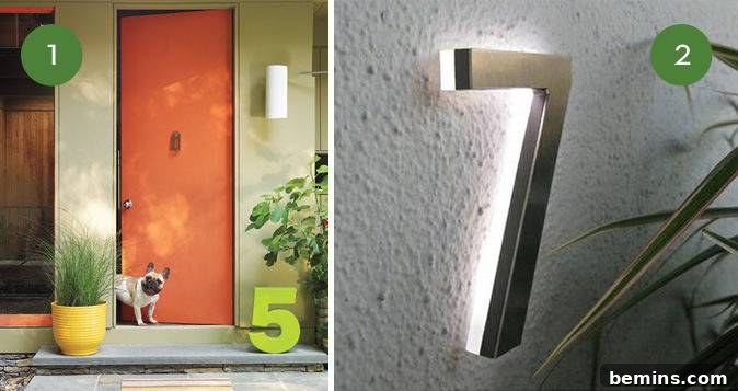 Oversized House Number on Front Stoop