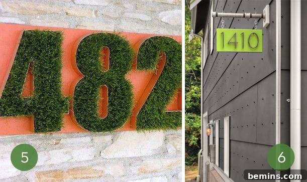 Faux Grass House Number
