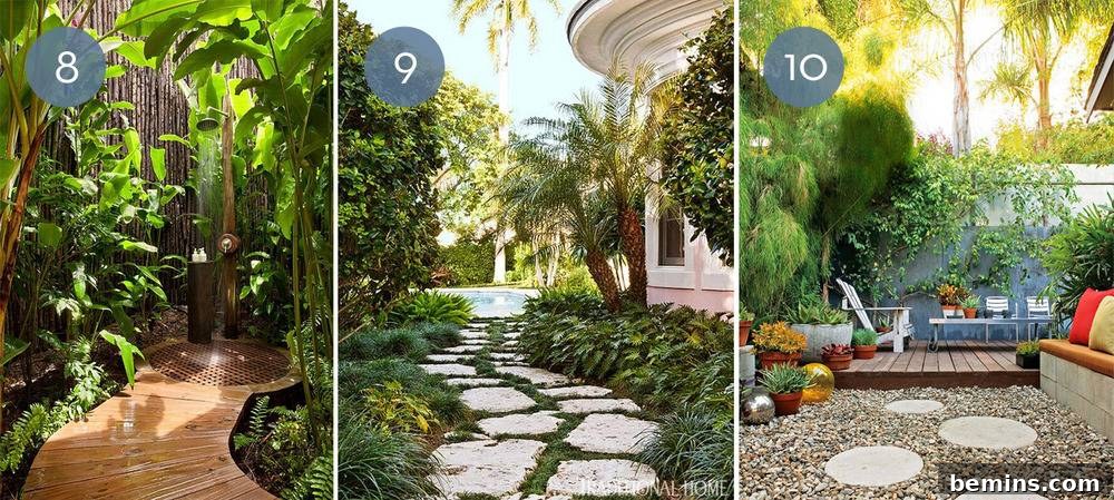 Luxurious Outdoor Shower in a Grass-Free Backyard