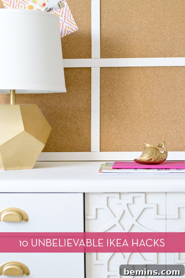 10 Genius IKEA Hacks to Reinvent Your Space 2 Framed Cork Board IKEA Hack: A stylish and functional organization solution