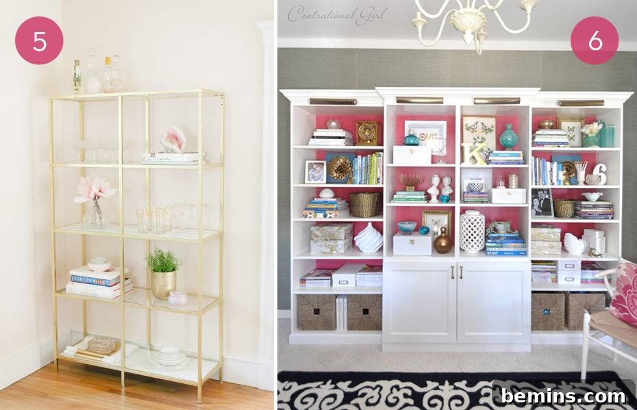 10 Genius IKEA Hacks to Reinvent Your Space 5 Gold and Marble IKEA Shelf Hack: Adding a touch of luxury to your space.