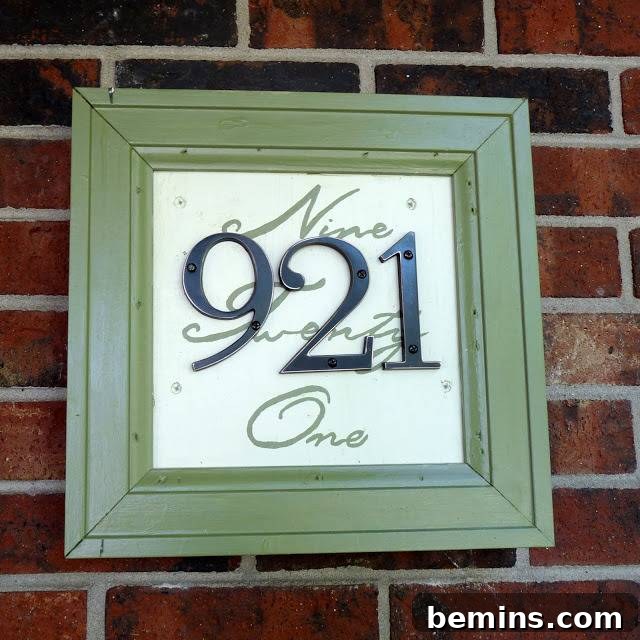 A homemade house number sign.