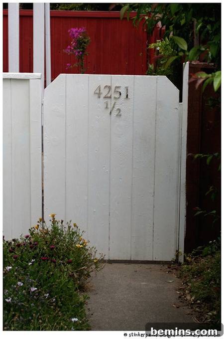 The house number is made of gold colored plates which is attractive