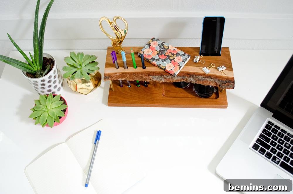 Desk with Organizer and Plants