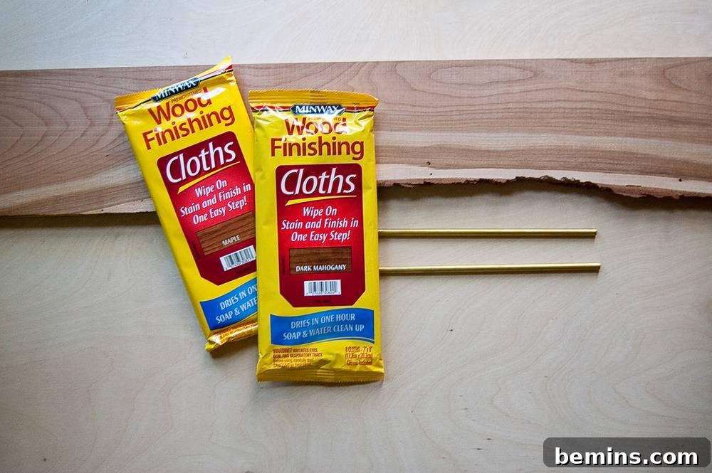 Materials for DIY Live Edge Wood Desk Organizer