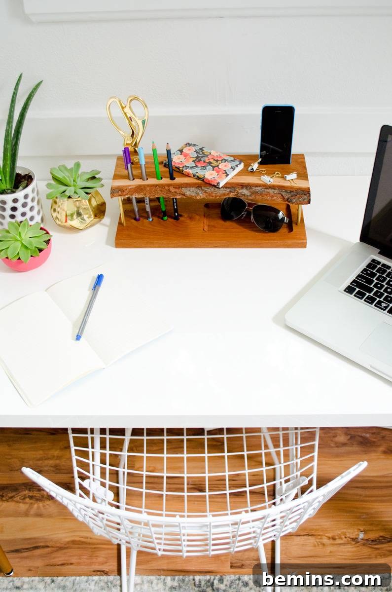 Wooden Desk and Laptop