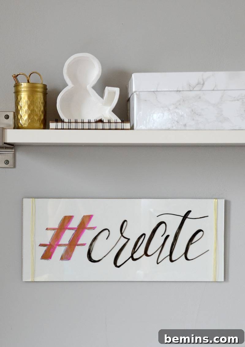 Close-up of the DIY Hashtag Message Board