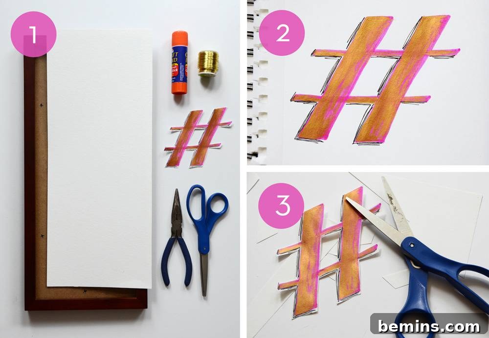 Materials Needed for the DIY Hashtag Message Board Project