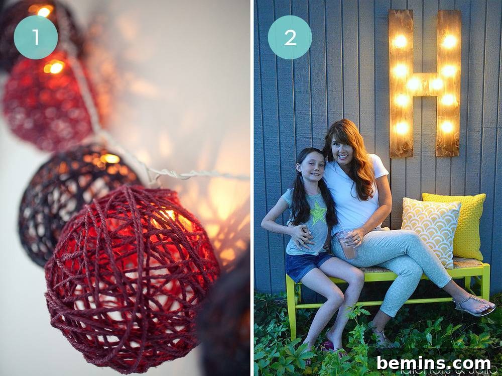 DIY Yarn String Lights