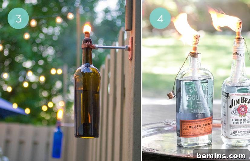 DIY Wine Bottle Torches