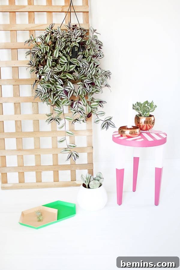 DIY Simple Stool Makeover: The Finished Stool in a Daughter's Room