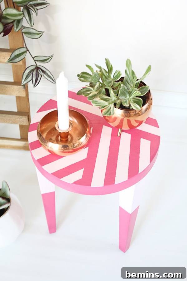 DIY Simple Stool Makeover: A Stylish and Functional Side Table or Seating Option