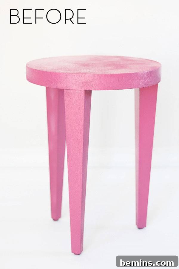 Pink Painted Stool: Before the DIY Makeover