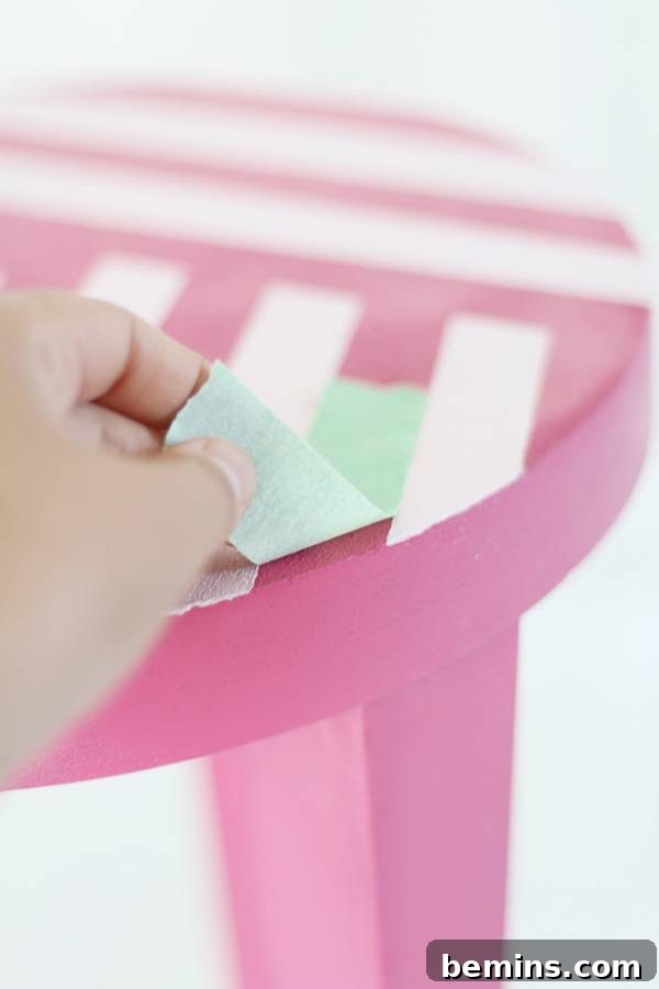 DIY Simple Stool Makeover: Dipping the Stool Legs in Paint for a Modern Look
