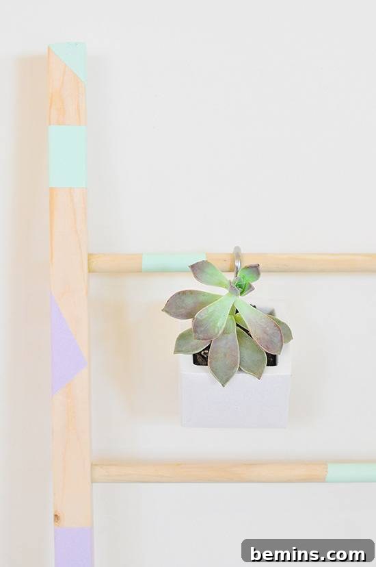 DIY Vertical Succulent Garden from an Old Ladder 21 DIY Ladder Garden with Hanging Succulents