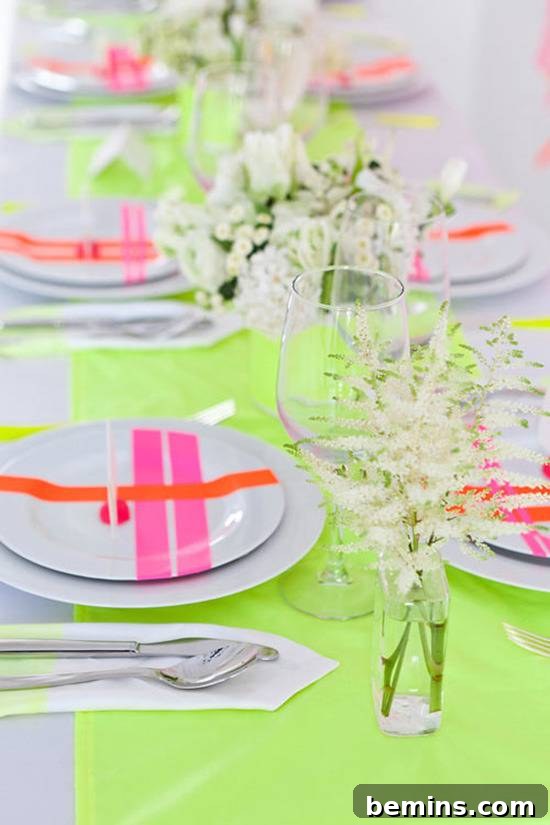Neon Dinner Party Decor