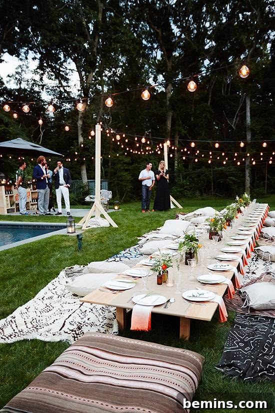 Low Seating Dinner Party Idea