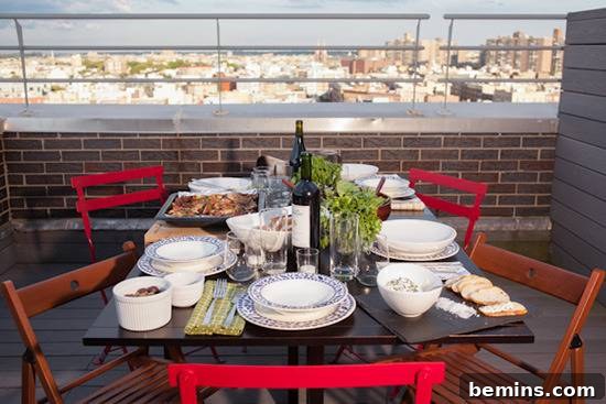 Rooftop Dinner Party Setting