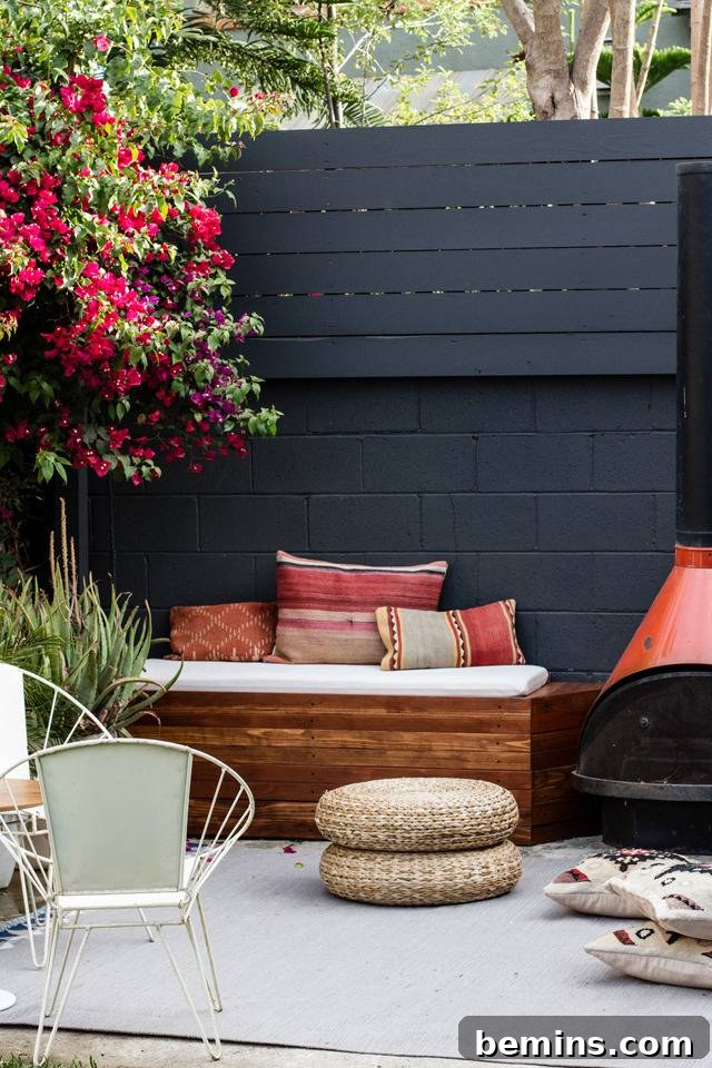 Cozy Outdoor Seating Area with Pillows