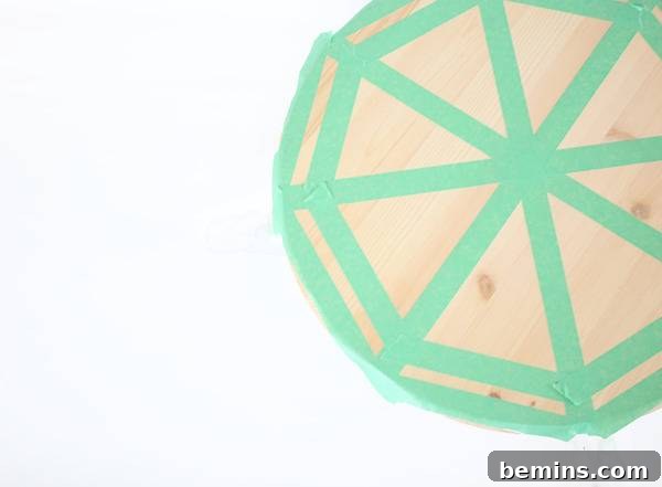 Taping Citrus Design on Tabletop