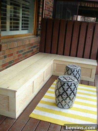 L-Shaped Storage Bench DIY