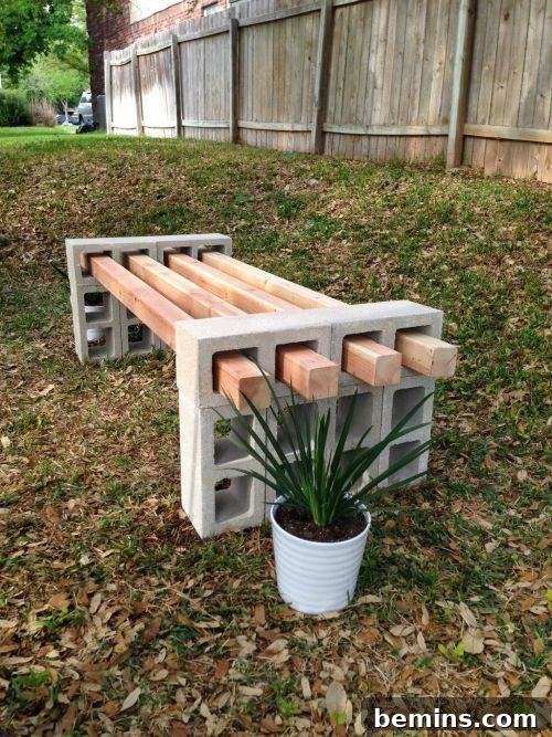 DIY Cinder Block Bench