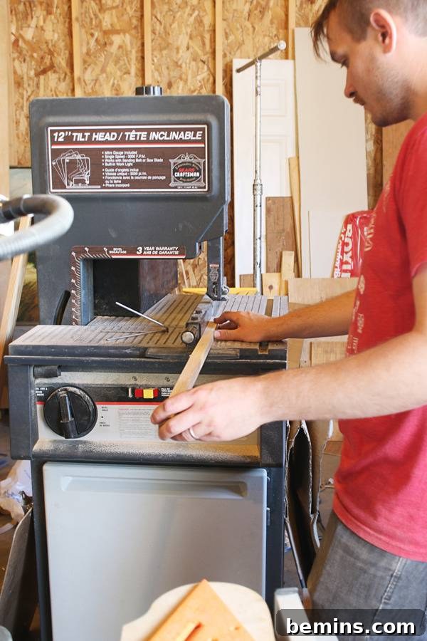 Simple DIY Magnetic Poster Display 3 Cutting Hardwood Lumber for the Magnetic Poster Frame