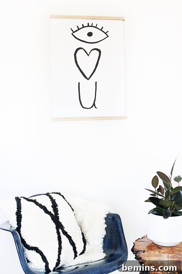 Simple DIY Magnetic Poster Display 8 Attaching Eye Hooks and Picture Wire for Hanging