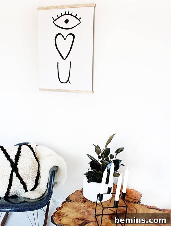 Simple DIY Magnetic Poster Display 10 A Finished DIY Magnetic Poster Frame Showcasing Artwork