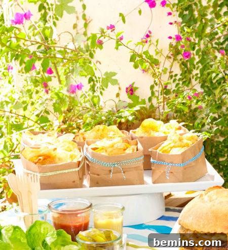 a basket of food outside of a greenery patio
