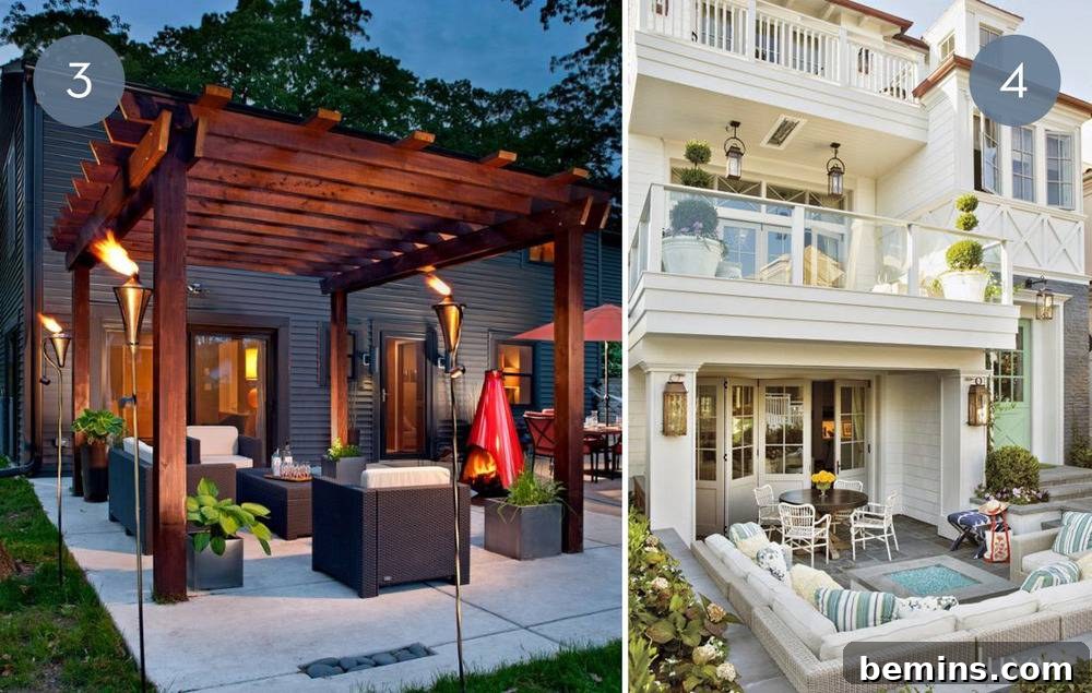 Patio with Chandelier and Comfortable Seating