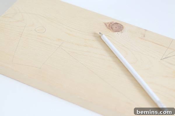 DIY Llama Planter Materials: Pine Board, Saw, Drill, Sandpaper, Stain, Sewing Basket