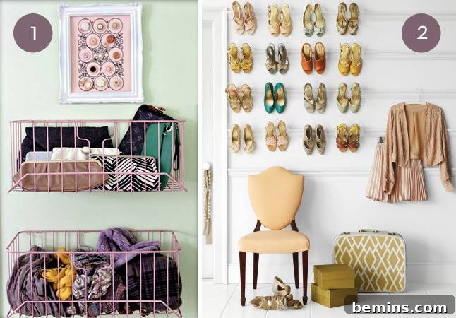 Ten Ingenious Closet Organization Ideas to Maximize Space 3 Organize Clutches and Scarves with Wire Catch-Alls