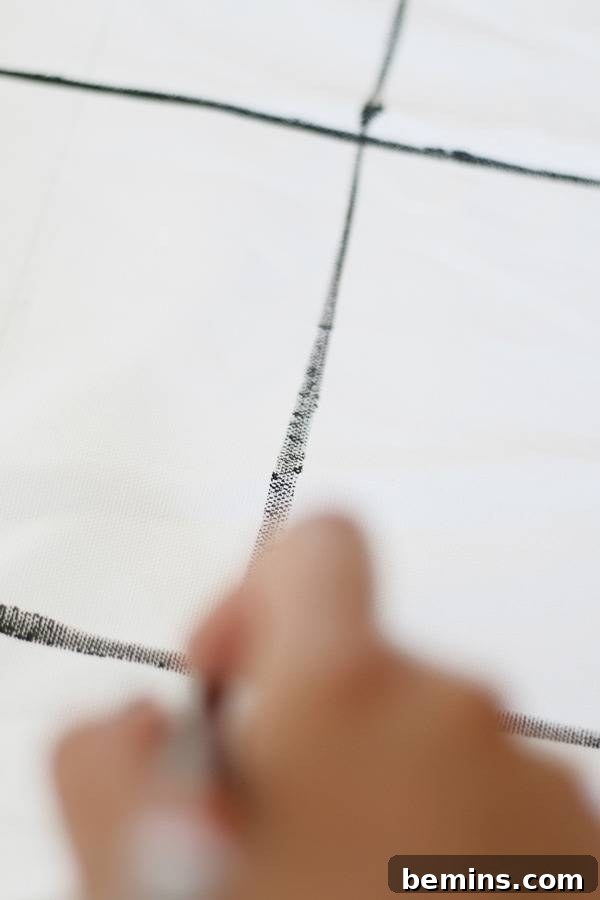 Completed Pencil Guide for Grid Curtains