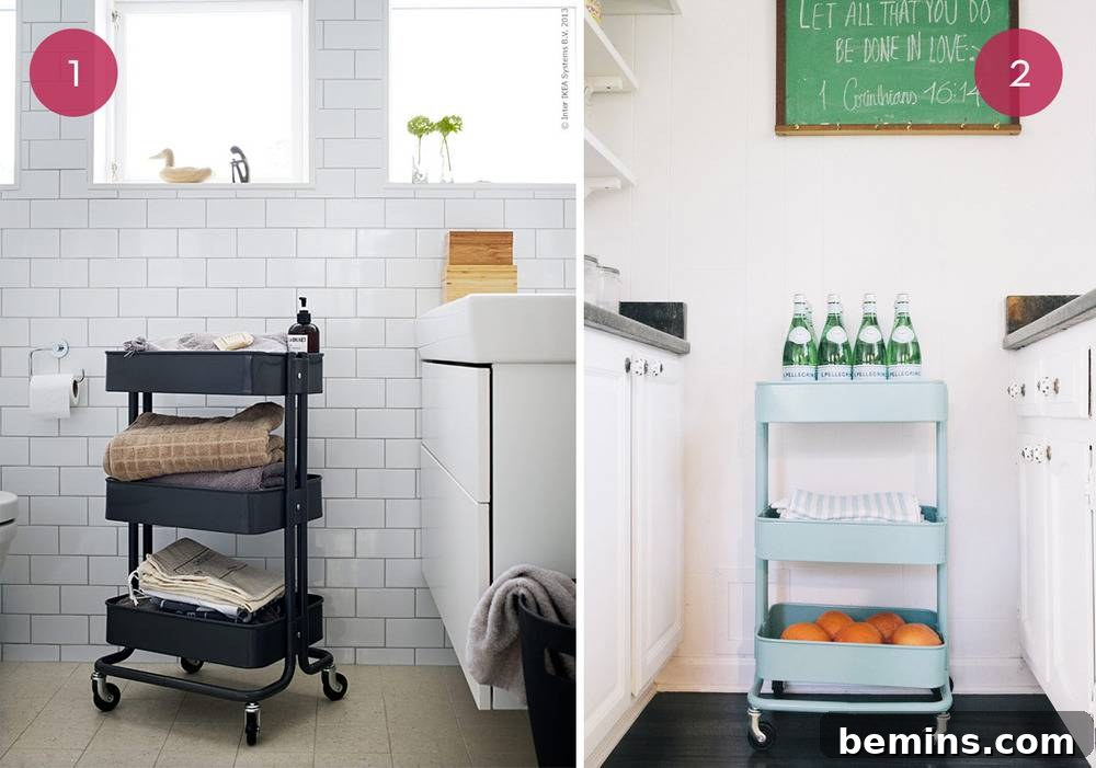 10 Genius IKEA Raskog Cart Hacks 3 IKEA Raskog Cart in Bathroom