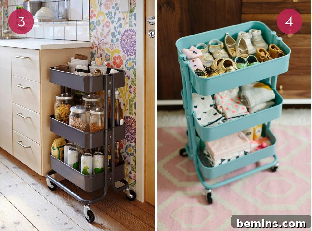10 Genius IKEA Raskog Cart Hacks 4 IKEA Raskog Cart as a Bar Cart