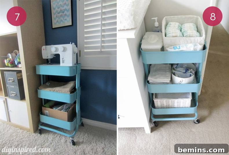 10 Genius IKEA Raskog Cart Hacks 6 IKEA Raskog Cart in Nursery