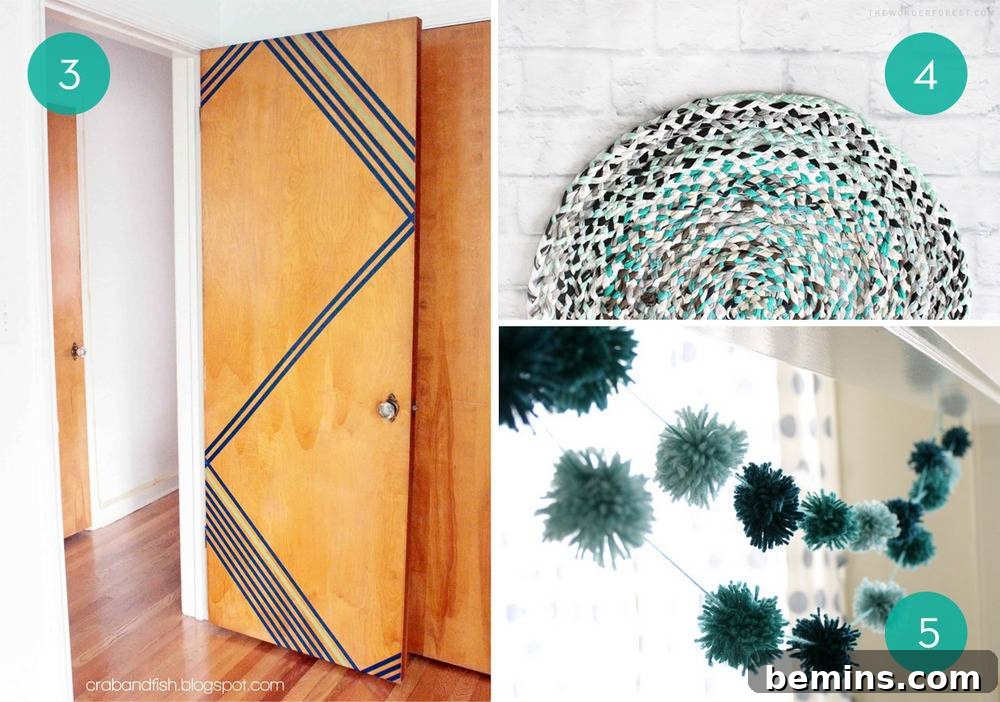 Washi Tape Dorm Room Door Decor