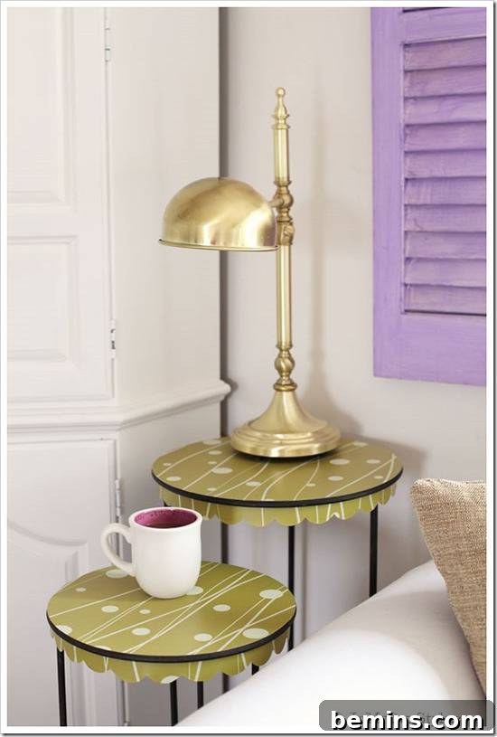 Furniture Upgrades: Wallpapered Side Table